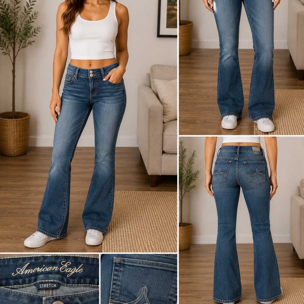 American Eagle Stretch Bootcut Jeans – Women’s Denim  medium Wash